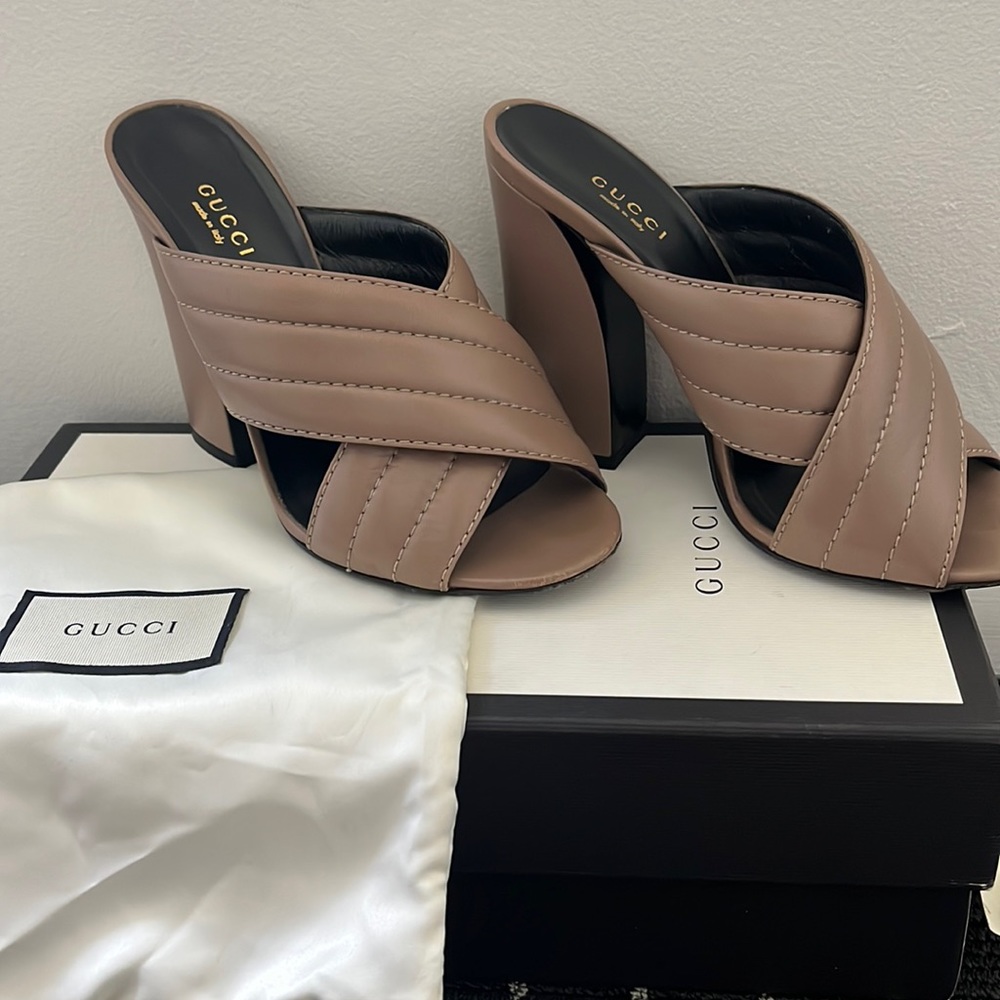 Gucci Quilted Tan high heel sandal - Picture 5 of 5